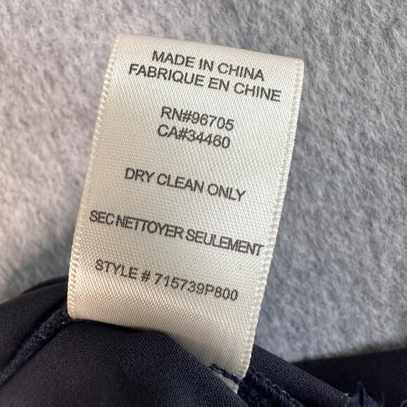 Rebecca Taylor Navy Bootcut Dress Pants WMNS 10 Mid Rise Slim Fit Wide Leg - Picture 4 of 9